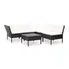 Image de vidaXL Salon de jardin 6 pcs avec coussins résine tressée noir