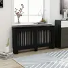 Image de vidaXL Cache-radiateur noir 152x19x81,5 cm bois d'ingénierie