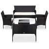 Image de vidaXL Salon de jardin 5 pcs avec coussins résine tressée noir