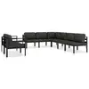 Image de vidaXL Salon de jardin 8 pcs avec coussins Aluminium Anthracite