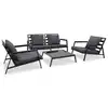 Image de vidaXL Salon de jardin 4 pcs avec coussins Aluminium Gris foncé