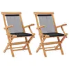 Image de vidaXL Chaises pliables de jardin lot de 2 Bois teck solide et corde
