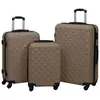Image de vidaXL Ensemble de valises rigides 3 pcs Marron ABS