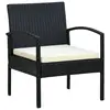 Image de vidaXL Chaise de jardin avec coussin Résine tressée Noir