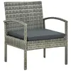 Image de vidaXL Chaise de jardin avec coussin Résine tressée Gris