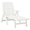 Image de vidaXL Chaise longue pliable Plastique Blanc