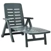 Image de vidaXL Chaise longue pliable Plastique Vert