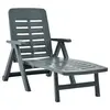 Image de vidaXL Chaise longue pliable Plastique Vert