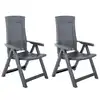 Image de vidaXL Chaises inclinables de jardin lot de 2 Plastique Anthracite