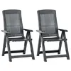 Image de vidaXL Chaises inclinables de jardin lot de 2 Plastique Anthracite