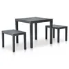 Image de vidaXL Table de jardin avec 2 bancs Plastique Anthracite