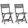 Image de vidaXL Chaises de jardin pliables lot de 2 Plastique Mocha