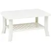 Image de vidaXL Table basse Blanc 90x60x46 cm Plastique