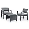 Image de vidaXL Salon de jardin 3 pcs Plastique Anthracite