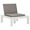 Image de vidaXL Chaise de salon de jardin avec coussin Plastique Blanc
