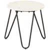 Image de vidaXL Table basse Blanc 40x40x40 cm Pierre véritable texture marbre