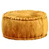 Image de vidaXL Pouf Rond Velours 40x20 cm Moutarde