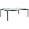 Image de vidaXL Table à dîner d'extérieur Noir 200x150x74 cm Résine tressée