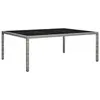 Image de vidaXL Table à manger d'extérieur Gris 200x150x74 cm Résine tressée
