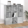 Image de vidaXL Bibliothèque Gris béton 98x30x98 cm Bois d’ingénierie