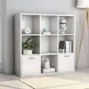 Image de vidaXL Bibliothèque Blanc brillant 98x30x98 cm Bois d’ingénierie