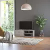 Image de vidaXL Meuble TV Gris béton 120x34x37 cm Bois d’ingénierie