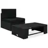 Image de vidaXL Salon de jardin 2 pcs Résine tressée Noir