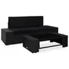 Image de vidaXL Salon de jardin 3 pcs Résine tressée Noir