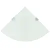 Image de vidaXL Étagères d'angle 2 pcs et supports chromés Verre Blanc 25x25 cm