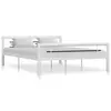Image de vidaXL Cadre de lit sans matelas blanc et noir métal 160x200 cm