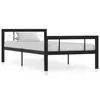 Image de vidaXL Cadre de lit sans matelas noir et blanc métal 90x200 cm