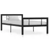 Image de vidaXL Cadre de lit sans matelas noir et blanc métal 100x200 cm