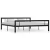 Image de vidaXL Cadre de lit sans matelas noir et blanc métal 180x200 cm