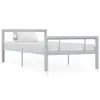 Image de vidaXL Cadre de lit sans matelas gris et blanc métal 100x200 cm