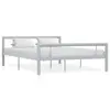 Image de vidaXL Cadre de lit sans matelas gris et blanc métal 120x200 cm