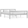 Image de vidaXL Cadre de lit sans matelas gris et blanc métal 140x200 cm