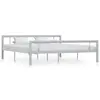 Image de vidaXL Cadre de lit sans matelas gris et blanc métal 180x200 cm