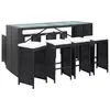 Image de vidaXL Ensemble de bar d'extérieur 9 pcs Résine tressée Noir