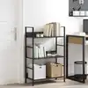 Image de vidaXL Bibliothèque à 3 niveaux noir 60x27,6x90,5 cm bois d'ingénierie