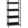 Image de vidaXL Bibliothèque à 4 niveaux noir 60x27,6x124,5cm bois d'ingénierie