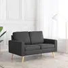 Image de vidaXL Canapé à 2 places Gris foncé Tissu