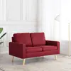 Image de vidaXL Canapé à 2 places Rouge bordeaux Tissu