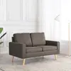 Image de vidaXL Canapé à 2 places Taupe Tissu