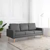 Image de vidaXL Canapé à 3 places Gris clair Tissu