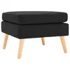 Image de vidaXL Repose-pied Noir Tissu