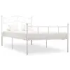 Image de vidaXL Cadre de lit sans matelas blanc métal 90x200 cm