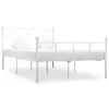 Image de vidaXL Cadre de lit sans matelas et tête de lit blanc métal 160x200 cm