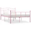 Image de vidaXL Cadre de lit sans matelas rose métal 140x200 cm