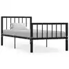 Image de vidaXL Cadre de lit sans matelas noir métal 100x200 cm