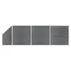 Image de vidaXL Ensemble de clôture WPC 3 Carré + 1 Incliné 619 x 186 cm Gris